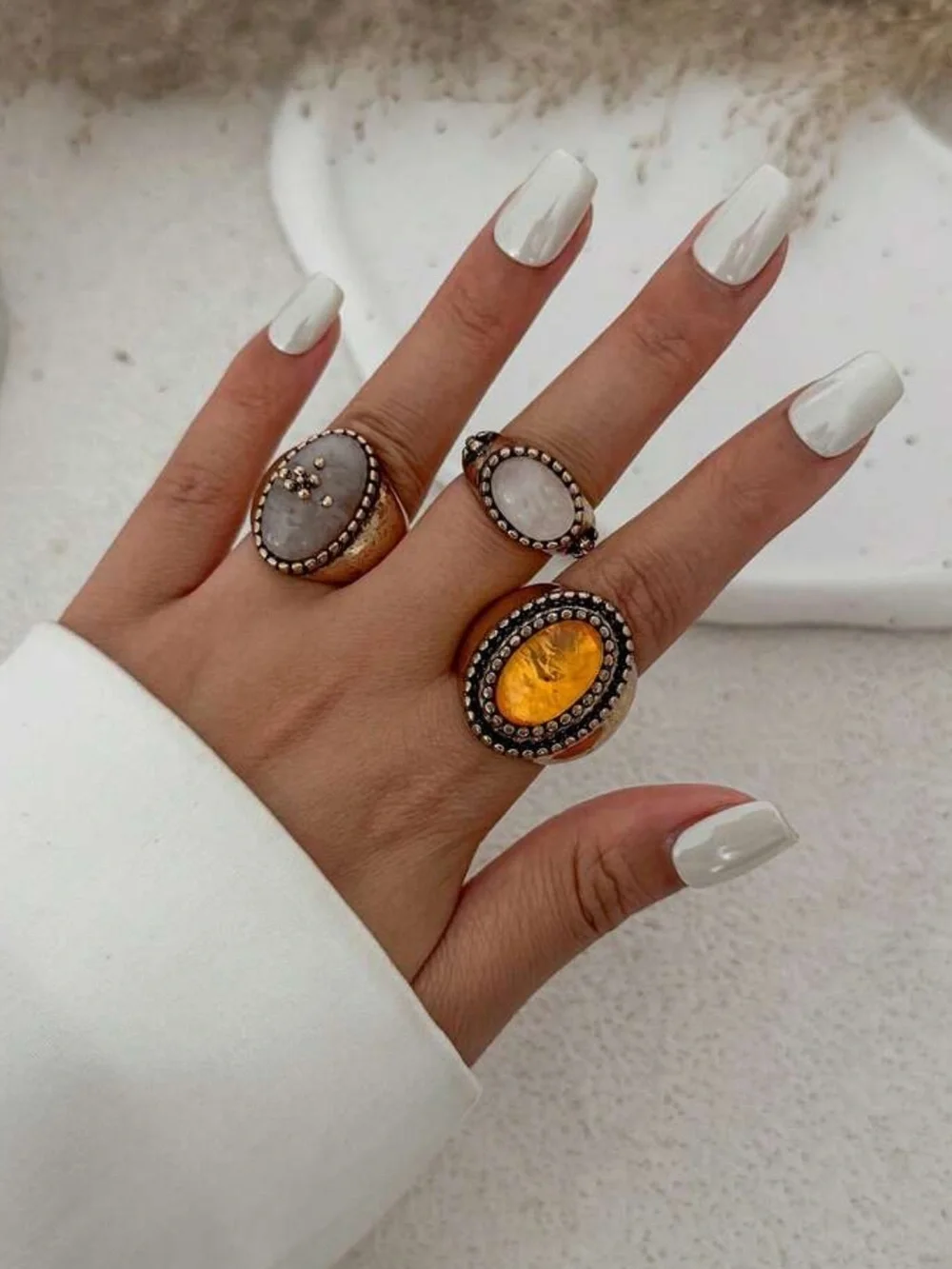 Vintage Maison Amber Sculptural Ring